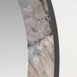 Pacific Lifestyle Round Wall Mirror Grey Jade Marble Effect Veneer 80Cm Contemporary - thumbnail 5