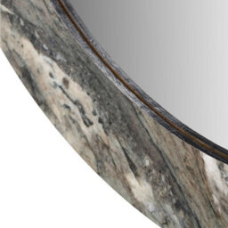 Pacific Lifestyle Round Wall Mirror Grey Jade Marble Effect Veneer 80Cm Contemporary - thumbnail 8