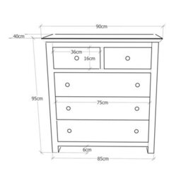 Cabinet Bits Maggiori 5 Drawer Chest Of Drawers Chrome Knob - thumbnail 9