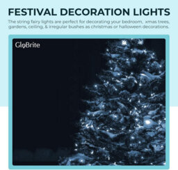 Globrite 10M 100 Led Fairy Lights Cool White Plug In Indoor Outdoor String Lights With 8 Modes - thumbnail 6