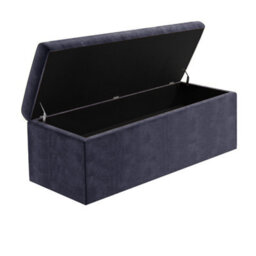 120Cm Large Plain Safar Storage Ottoman Box, Charcoal Naples Upholstered Deep Storage Ottoman End Of Bed Bench - thumbnail 6
