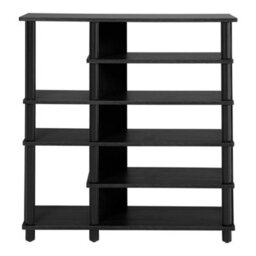 Living And Home Black Mdf Shoe Rack With 8 Open Shelves For Entryway Or Closet Organization 92Cm (H) - thumbnail 4