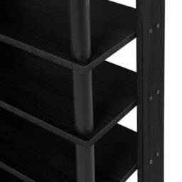 Living And Home Black Mdf Shoe Rack With 8 Open Shelves For Entryway Or Closet Organization 92Cm (H) - thumbnail 5