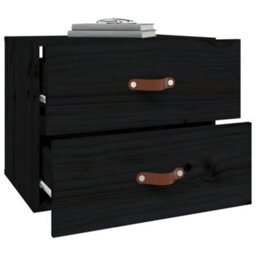 Berkfield Wall-Mounted Bedside Cabinets 2 Pcs Black 50X36X40 Cm - thumbnail 4