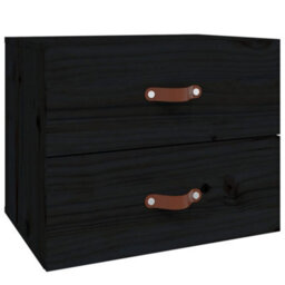 Berkfield Wall-Mounted Bedside Cabinets 2 Pcs Black 50X36X40 Cm - thumbnail 5