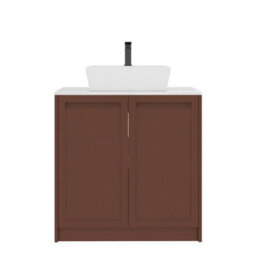 Royal Bathrooms Royal Bathroom Elmore 800mm Terracotta Clay Freestanding Countertop Bathroom Vanity Unit 2 Door With Cube Basin - thumbnail 7