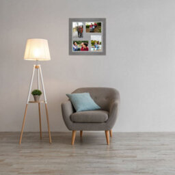 AK Frames 12X12 Marble Grey Modern Multi Photo Frame With Silver Mount - Holds 4 Apertures (4X) 6X4 Photos - thumbnail 3
