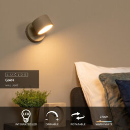 Lucide Gian Wall Light - Led Dim. 2700K - Taupe - thumbnail 2
