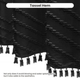 INHOUSOLU HOME DÉCOR Inhousolu Home Decor Stylish Boho Shower Curtain Tufted Chevron Stripes Waterproof Washable - thumbnail 6