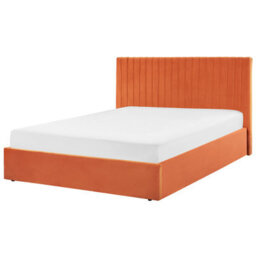 Beliani Ottoman Bed Velvet Vion 160 X 200 Cm (Eu King Size) Orange - thumbnail 6