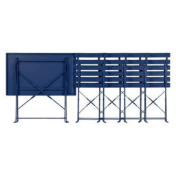 Harbour Housewares 5 Piece Sussex Folding Patio Bistro Set - Navy - Outdoor Garden Table & Chairs For Balcony & Terrace - thumbnail 9