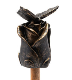 Jardinopia Butterfly On Rose Cane Or Stake Topper - L5 X W4 X H8 Cm - thumbnail 2