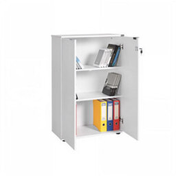 Fwstyle 2 Door Lockable Office Storage Cabinet White - thumbnail 3