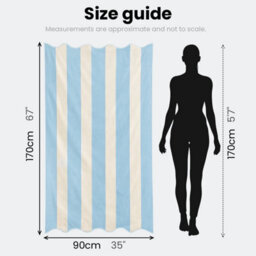Allure Bath Fashions Large Scalloped Striped Beach Towel - Ice Blue - thumbnail 6