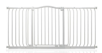 Safetots Curved Top Safety Gate, 152Cm - 161Cm, Matt White, Pressure Fit Stair Gate - image 1