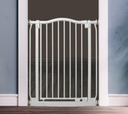 Safetots Curved Top Safety Gate, 152Cm - 161Cm, Matt White, Pressure Fit Stair Gate - thumbnail 2