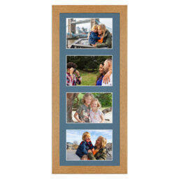 AK Frames 50X20Cm Oak Modern Multi Photo Frame With Pompadour Mount - Holds 4 Apertures (4X) 6X4 Photos - thumbnail 1