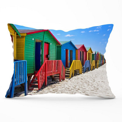 Warren Reed Designer Beach Huts At Muizenberg Beach Cushions 33Cm X 48Cm