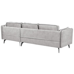 Beliani Corner Sofa 3 Seater Altan Velvet Light Grey Left Hand - thumbnail 8