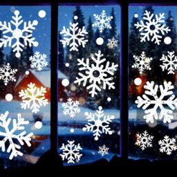 CLEFFNS 8 Sheets Extra Large White Snowflake Christmas Window Clings, Farmhouse Rustic Xmas Snowflake Decorations For Kids Home School - thumbnail 2
