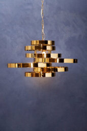 Orsina 5 Bulb Gold Finish Pendant Lamp, Cascading Luxe-Inspired Lighting For Dining Room Or Living Room - thumbnail 2