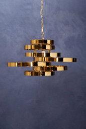 Orsina 5 Bulb Gold Finish Pendant Lamp, Cascading Luxe-Inspired Lighting For Dining Room Or Living Room - thumbnail 3