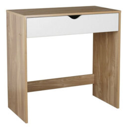 Urbn-Living Urbnliving Height 75Cm Wooden Oak 1 Drawer Dressing Table With White Drawers Bedroom Vanity And Computer Work Desk - thumbnail 1