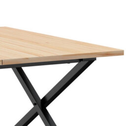 Berkfield Coffee Table X-Frame 90X90X45 Cm Solid Wood Pine And Steel - thumbnail 7