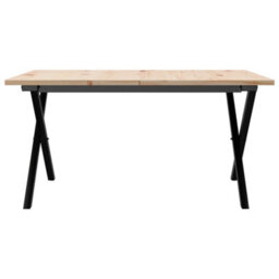 Berkfield Coffee Table X-Frame 90X90X45 Cm Solid Wood Pine And Steel - thumbnail 4