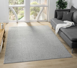 Avior Washable Plain Living Room Area Rug - Loop Pile Pebble Design Grey 60Cm X 220Cm - thumbnail 6