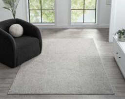 Avior Washable Plain Living Room Area Rug - Loop Pile Pebble Design Grey 60Cm X 220Cm - thumbnail 2