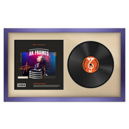 "30X17"" Purple Modern Vinyl Record Frame With Ivory Mount For 12 Inch Lp Album Cover & Disc - Ak Frames"