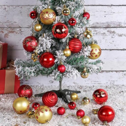 Amorly 44Pcs Christmas Ball Ornament Set With Hanging Loops, Decorative Baubles For Christmas, Holiday, Wreath And Indoor Party Displays - thumbnail 8