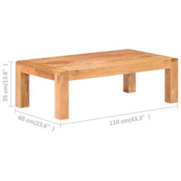 Berkfield Coffee Table 110X60X35 Cm Solid Acacia Wood In Honey Finish - thumbnail 6