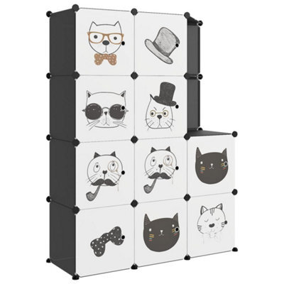Berkfield Practical Cube Storage Cabinet For Kids With 10 Cubes Black Pp - image 1