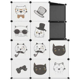 Berkfield Practical Cube Storage Cabinet For Kids With 10 Cubes Black Pp - thumbnail 3