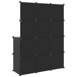 Berkfield Practical Cube Storage Cabinet For Kids With 10 Cubes Black Pp - thumbnail 5