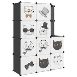 Berkfield Practical Cube Storage Cabinet For Kids With 10 Cubes Black Pp - thumbnail 1