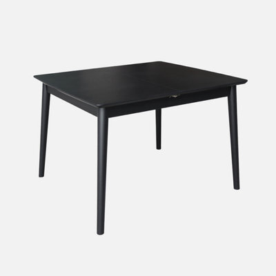 Sweeek - Lina Rectangular Extendable Dining Table In Rubberwood And Black Oak Veneer 4 To 6 Seats    110/140 X 100 X 75 Cm - image 1