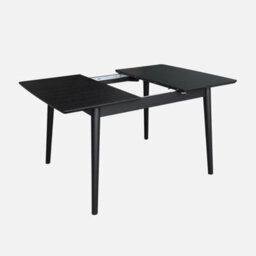 Sweeek - Lina Rectangular Extendable Dining Table In Rubberwood And Black Oak Veneer 4 To 6 Seats    110/140 X 100 X 75 Cm - thumbnail 4