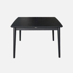 Sweeek - Lina Rectangular Extendable Dining Table In Rubberwood And Black Oak Veneer 4 To 6 Seats    110/140 X 100 X 75 Cm - thumbnail 3