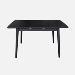 Sweeek - Lina Rectangular Extendable Dining Table In Rubberwood And Black Oak Veneer 4 To 6 Seats    110/140 X 100 X 75 Cm - thumbnail 5