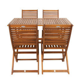 Charles Bentley Fsc Acacia Hardwood 5Pc Garden Furniture Set  - Table & 4 Chairs - thumbnail 5