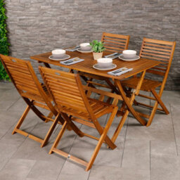 Charles Bentley Fsc Acacia Hardwood 5Pc Garden Furniture Set  - Table & 4 Chairs - thumbnail 1