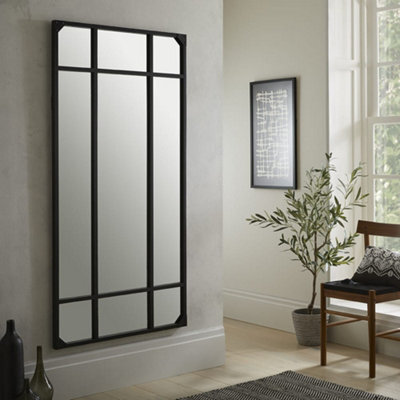 The Online Mirror Shop Wall Mirror Jersey Industrial Rectangular Shape With Full Length Black Frame- H 160Cm X W 80Cm For Hanging In Entryway - image 1
