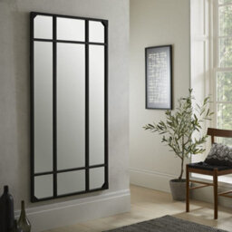The Online Mirror Shop Wall Mirror Jersey Industrial Rectangular Shape With Full Length Black Frame- H 160Cm X W 80Cm For Hanging In Entryway - thumbnail 1