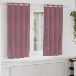 Berkfield Blackout Curtains With Eyelets 2 Pcs Dark Pink Velvet
