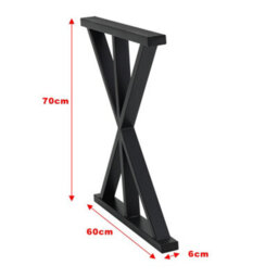 Garden Sanctuary Black Furniture Legs Metal Creative Table Legs L60 X W7 X H70Cm - thumbnail 5