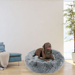 Actiaspet Dog Cat Bed Fluffy Donut Kitten Puppy Pet Cushion Calming Mattress Xl - thumbnail 4