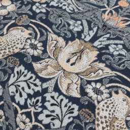 Morris & Co Strawberry Thief Embroidered Velvet Cushion Cover - thumbnail 5